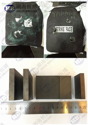 Piastrelle balistiche al carburo di boro con dimensioni personalizzate, densità di 2,52 g/cm3 e durezza 3000-3300 HV per una protezione ceramica premium