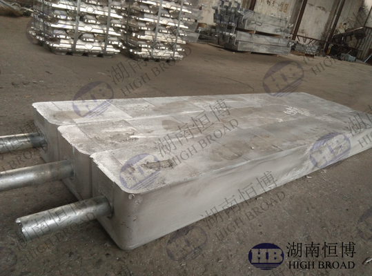 2.7 G/cm3 Anodo sacrificale in alluminio rettangolare/quadrato/trapezoide