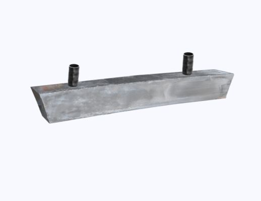 Anodo di alluminio montato a scarico con bastone solido inserito per la protezione catodica offshore più conforme alla forma geometrica della struttura e ha un minore effetto sulla resistenza