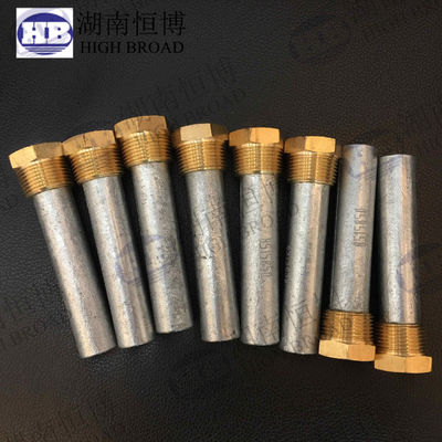 Anodo di zinco pressofuso per impieghi gravosi da 25 mm, filettatura 1 NPT, 1200 mm, per il controllo degli odori in sistemi di scambiatori di calore industriali