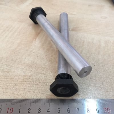 Anodo di zinco pressofuso per impieghi gravosi da 25 mm, filettatura 1 NPT, 1200 mm, per il controllo degli odori in sistemi di scambiatori di calore industriali
