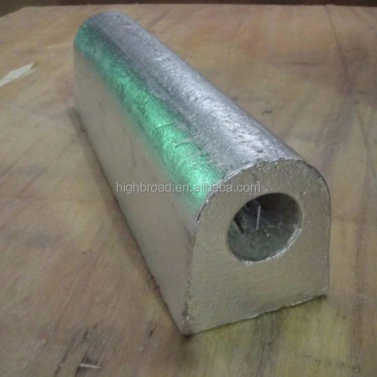 Anodo sacrificale in alluminio per scambiatore di calore tipo matita con filettatura M16, 350mm, 1,2kg, lega Al-Zn-In, protezione anticorrosione