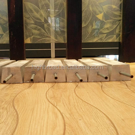 Anodo di magnesio a corrente personalizzato con forma a D trapezoidale e certificazione ISO9001 / ROHS per prevenire o rallentare l'arrugginimento delle strutture in acciaio