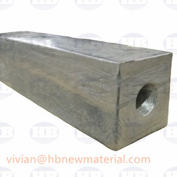 Anodo di magnesio trapezoide Life D con tensione di 1,7 V per protezione e resistenza alla corrosione